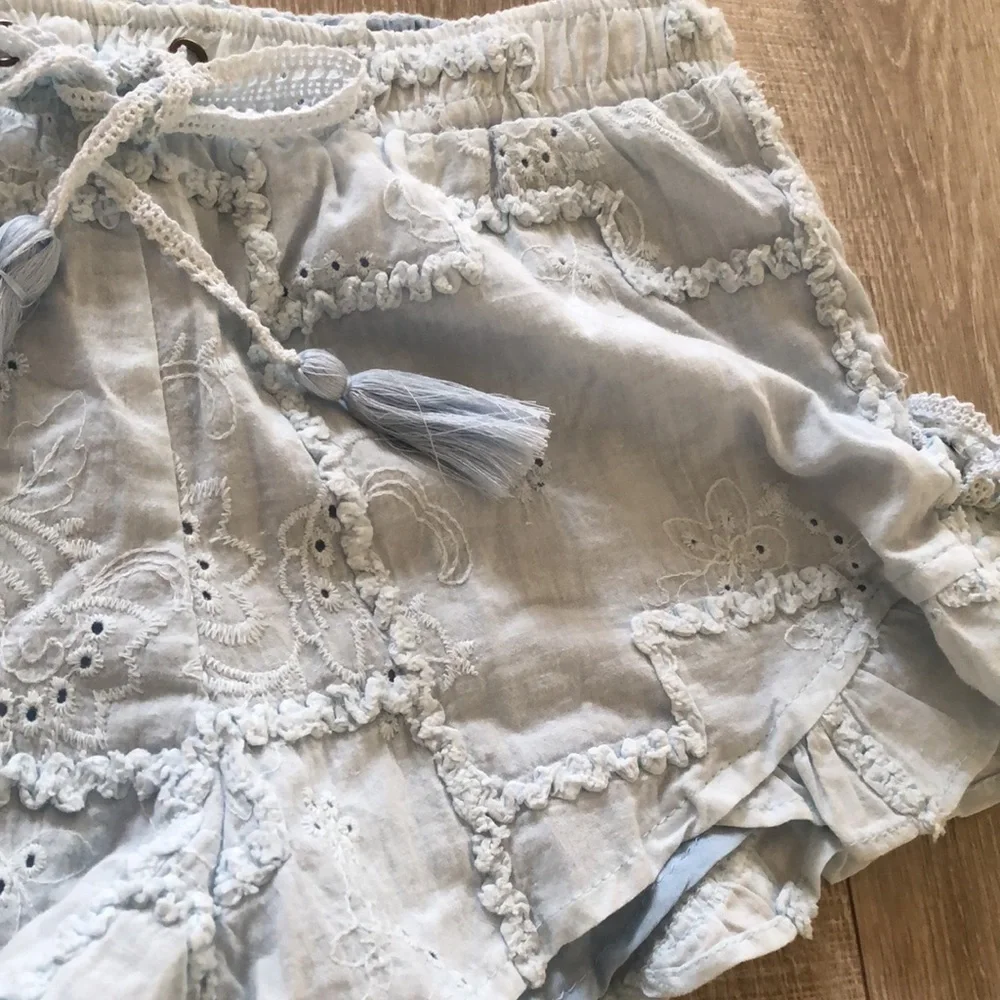 Surf Gypsy Ice Blue eyelet shorts - Picture 3 of 5